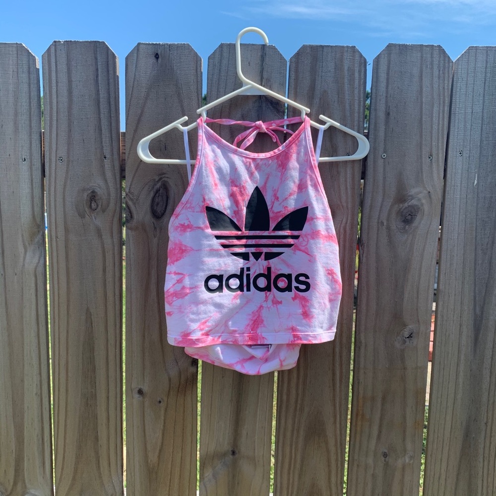 Adidas Crop Pink Tie Dye Tank Top